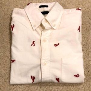 J.Crew Embroidered Lobster Short-Sleeve Oxford